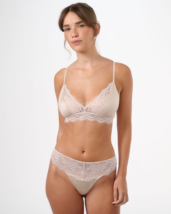 תחתון מיקרו ותחרה גבוה בגזרת חוטיני - OATMEAL – תמונה 4