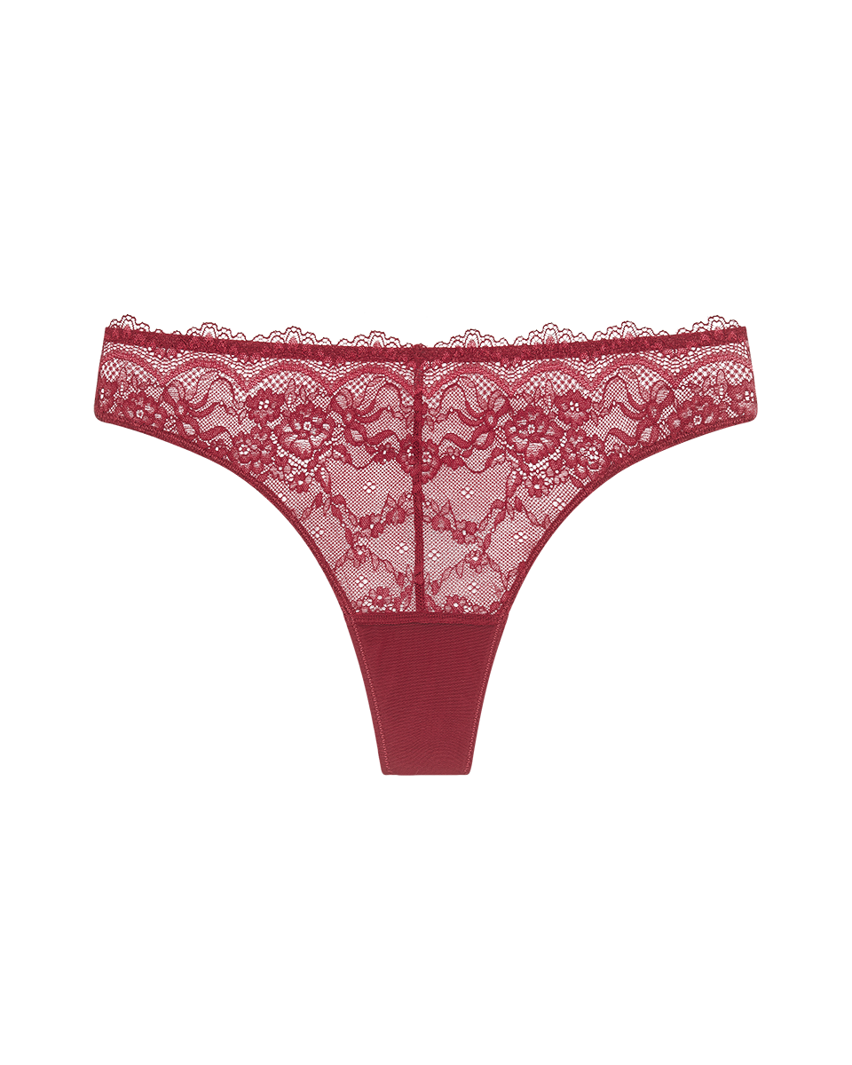 תחתון חוטיני גבוה תחרה בשילוב רשת