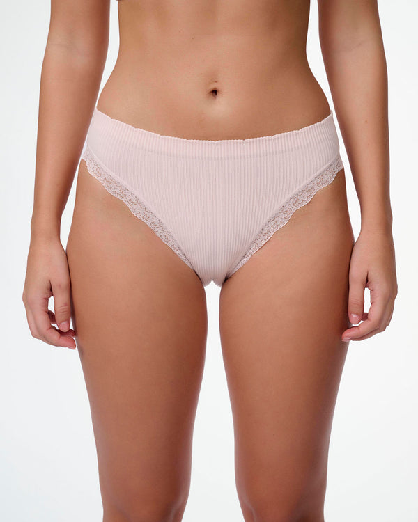 תחתון סימלס ריב ביקיני עם תחרה עדינה