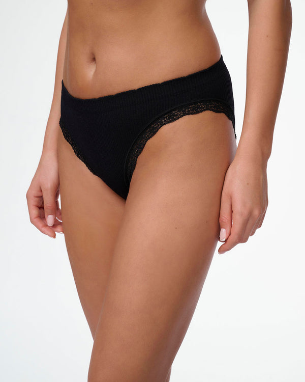 תחתון סימלס ריב ביקיני עם תחרה עדינה