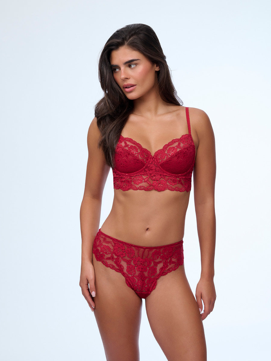 תחתון תחרה ברזילאי - RUBY RED