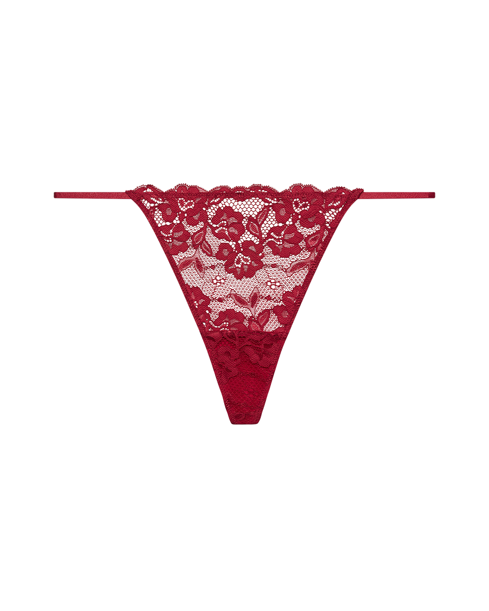 תחתון חוטיני חוט תחרה - RUBY RED