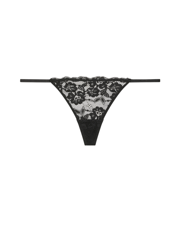 תחתון חוטיני חוט תחרה - BLACK