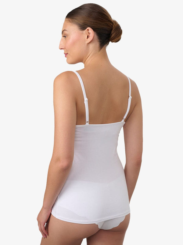 גופיית ספגטי בשילוב תחרה - WHITE – תמונה 3