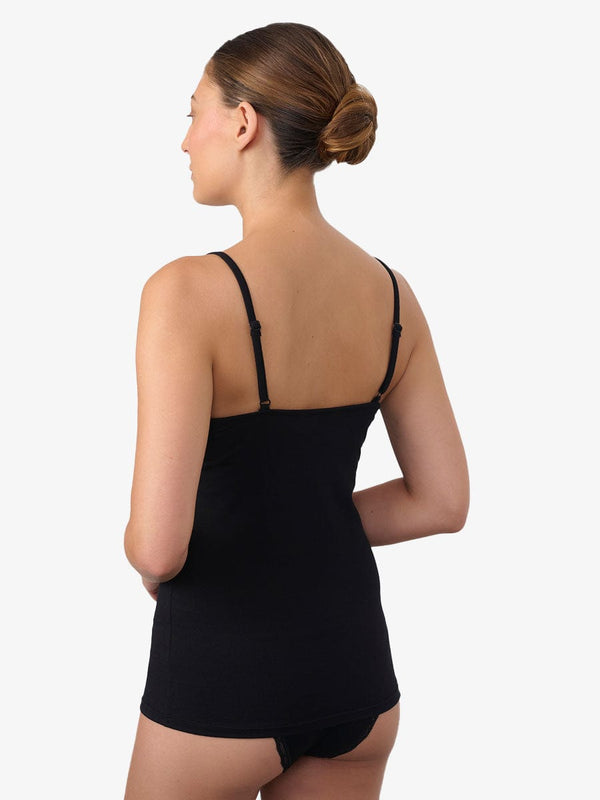 גופיית ספגטי בשילוב תחרה - BLACK – תמונה 3