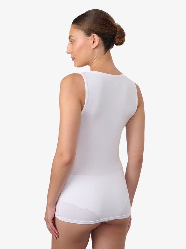 גופיית V בשילוב תחרה - WHITE – תמונה 3