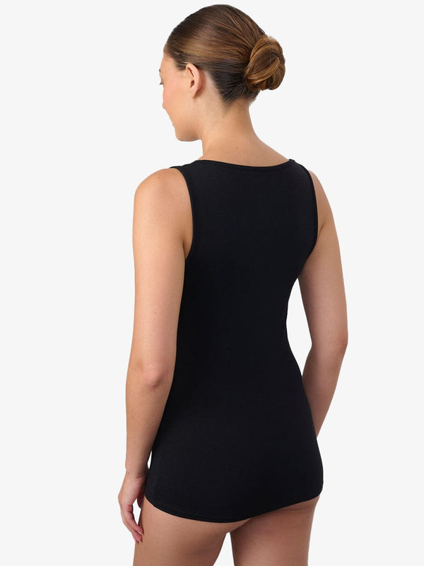 גופיית V בשילוב תחרה - BLACK – תמונה 3