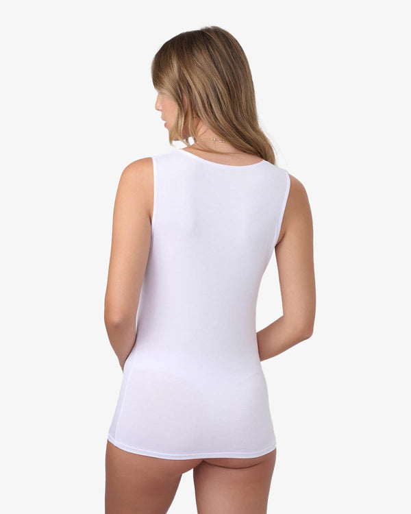 גופיית V  בשילוב תחרה רחבה - WHITE – תמונה 3