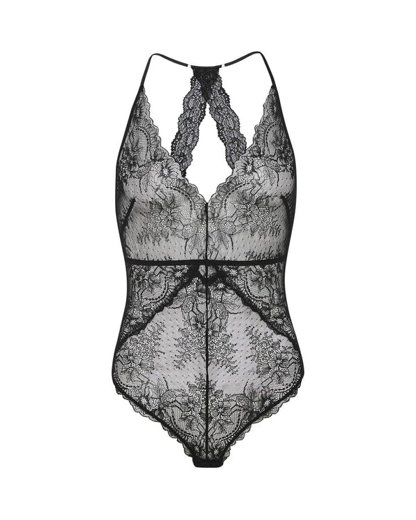 בגד גוף ציקי מתחרה רומנטית - BLACK – תמונה 2