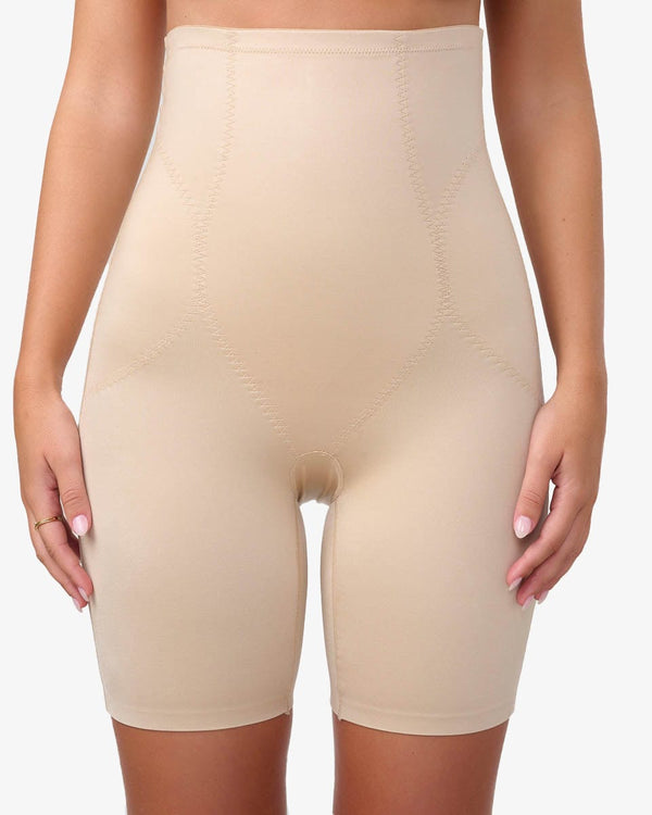 מחטב מכנסיים בגזרה גבוהה - בז – תמונה 1