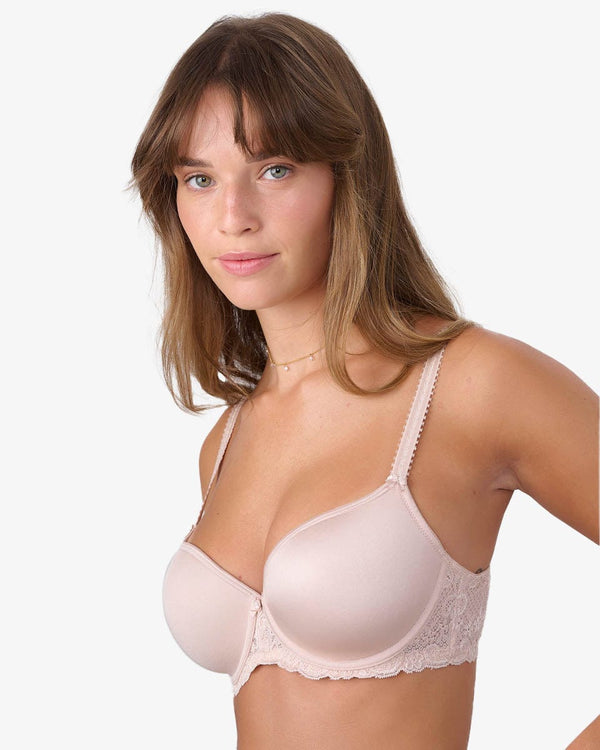 חזייה מרופדת עם ברזלים בשילוב  תחרה - NUDE – תמונה 2