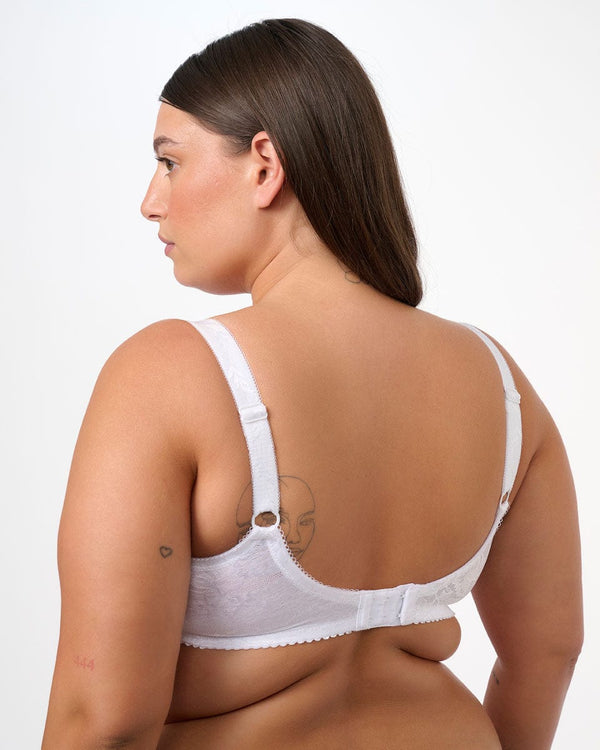 חזיית מינימייזר ללא ריפוד מבד זקארד  עם ברזלים - WHITE – תמונה 3