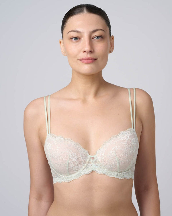 חזייה מרופדת עם ברזלים  מתחרה עדינה ודקה - LIGHT AQUA – תמונה 1