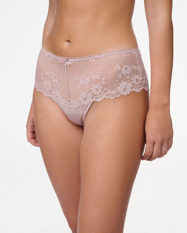 תחתון  מיקרופייבר חוטיני בשילוב תחרה - LIGHT PURPLE – תמונה 2