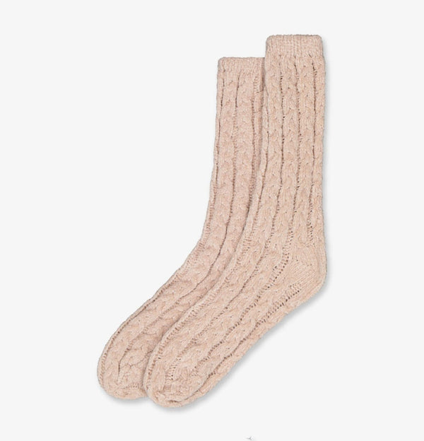 זוג גרבי קטיפה צמות - SMOKED PINK – תמונה 1