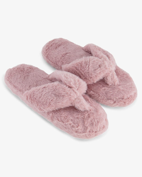 נעל בית אצבע פרווה - DARK PINK – תמונה 1