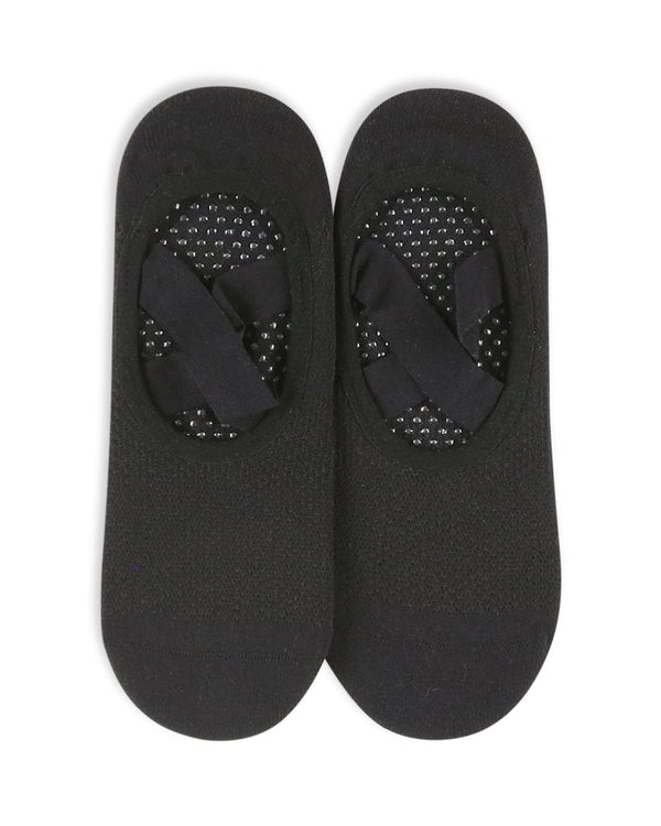 מארז 2 זוגות עקביות יוגה  עם גומי איקס ללא תפר - BLACK – תמונה 1