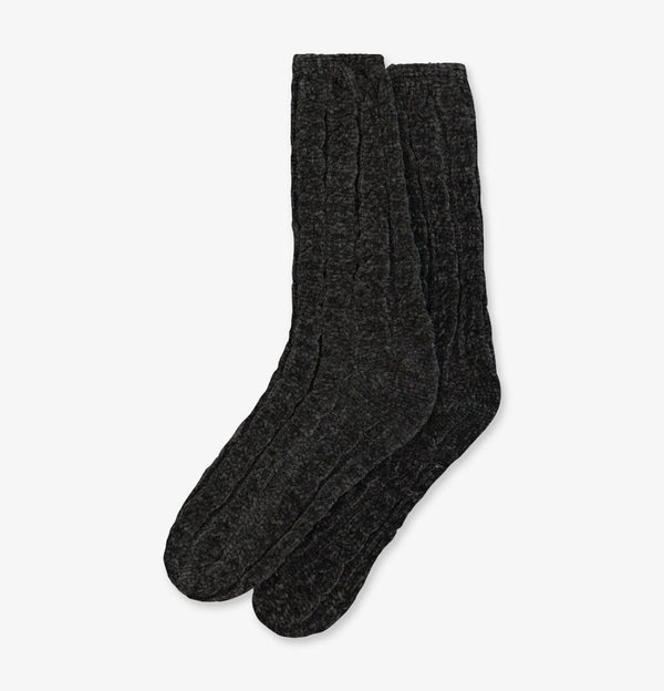 זוג גרבי קטיפה צמות - COAL – תמונה 1