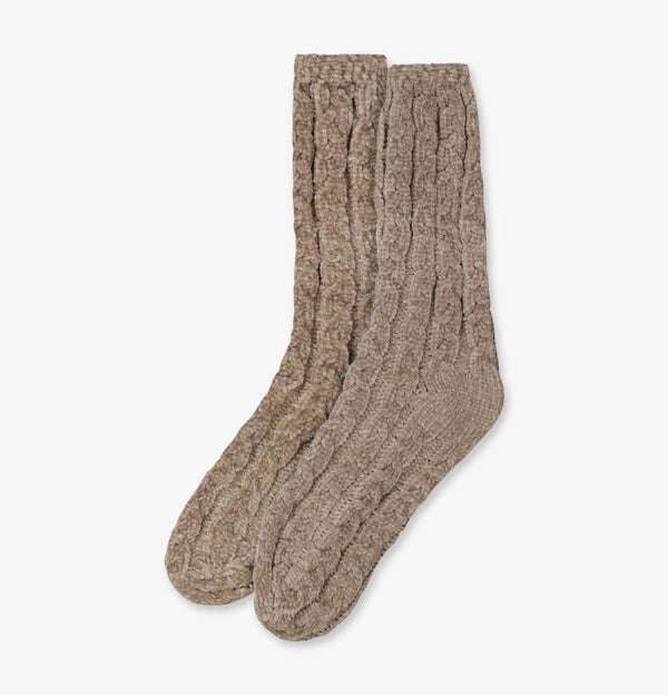 זוג גרבי קטיפה צמות - MOCHA – תמונה 1