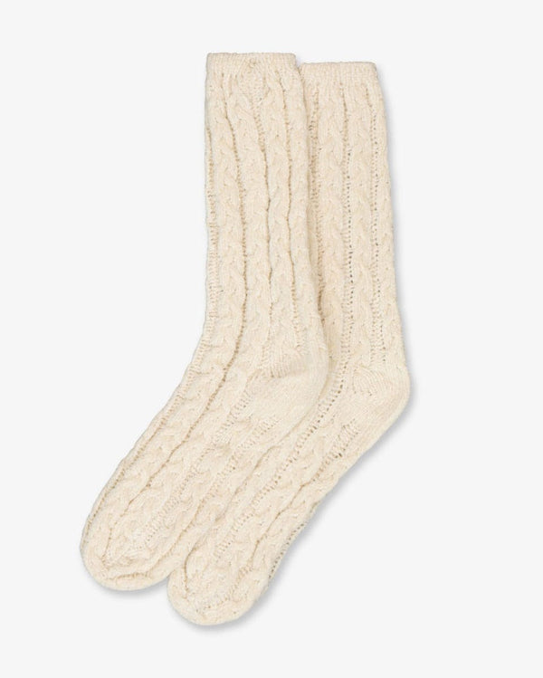 זוג גרבי קטיפה צמות - OATMEAL – תמונה 1