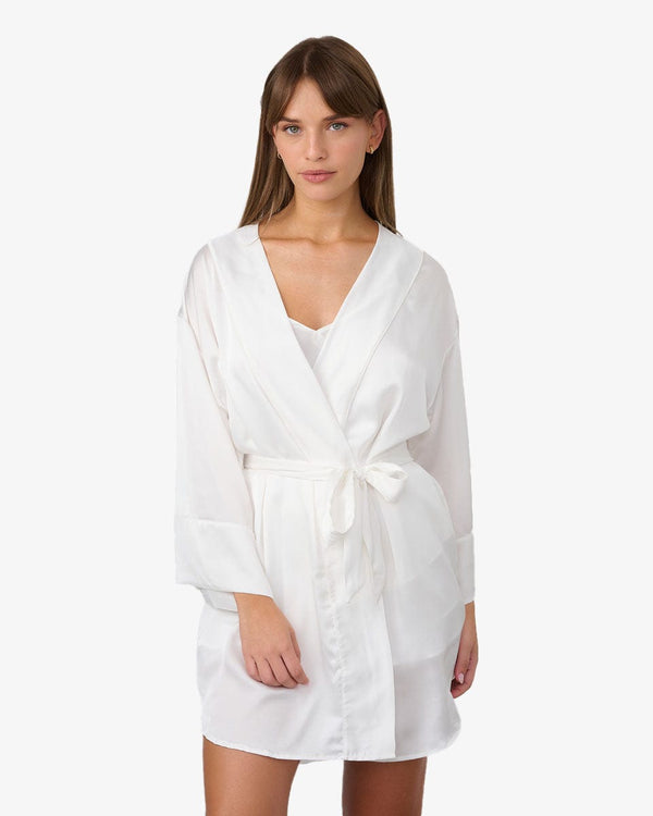 חלוק סאטן - IVORY – תמונה 1