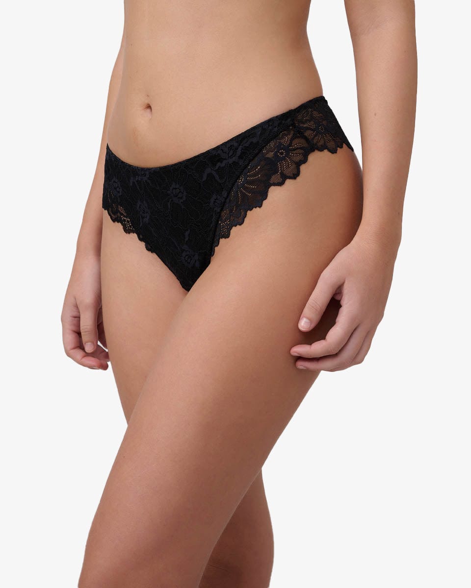 תחתון תחרה חוטיני - BLACK – תמונה 2