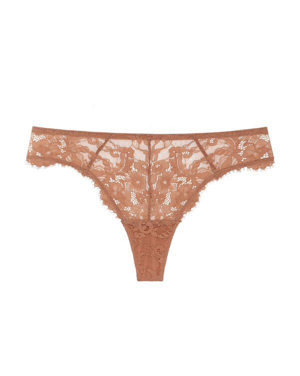 תחתון תחרה חוטיני גובה בשילוב רשת