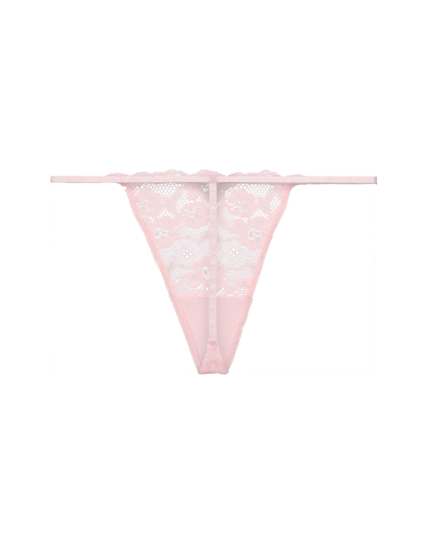 תחתון חוטיני חוט תחרה - BABY PINK
