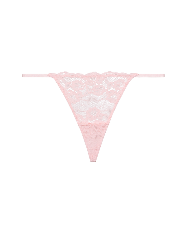 תחתון חוטיני חוט תחרה - BABY PINK