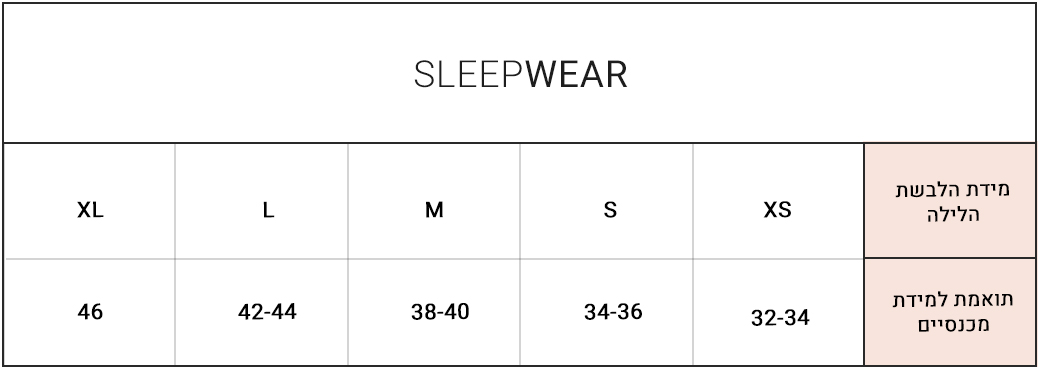 Size Guide Table